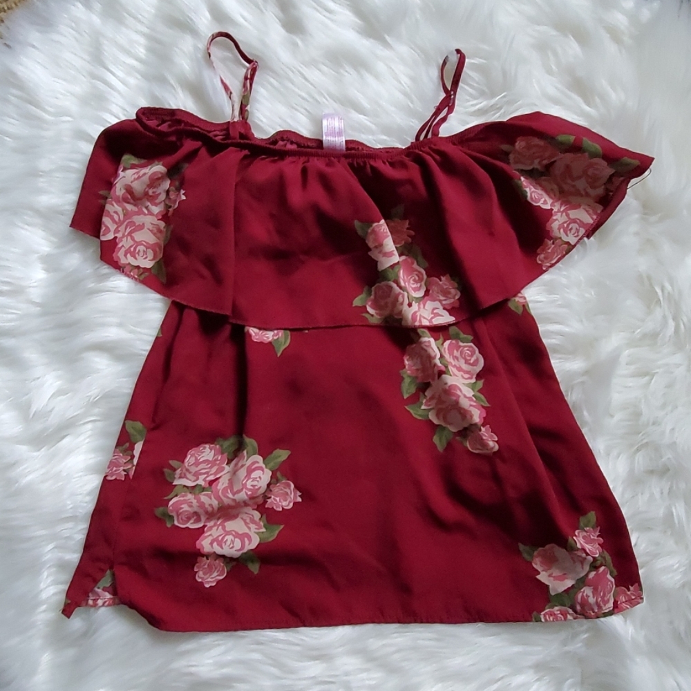 Floral off shoulder Tank Top